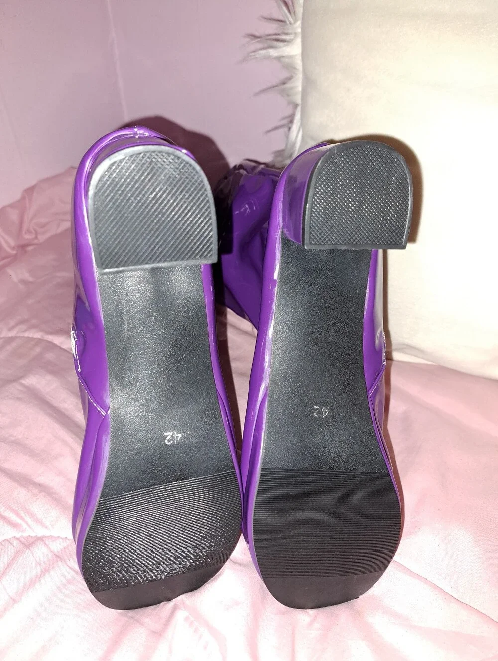 Purple Patent Knee-High Women's Boots